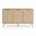 Buffet 3 portes chêne clair MDF rectangulaire 160 x 40 x 80 cm