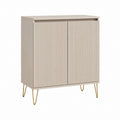 Buffet de rangement 2 portes beige en panneaux MDF rectangulaire 80 x 40 x 90 cm