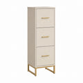 Meuble de rangement à 3 tiroirs beige en MDF 40 x 35 x 110 cm